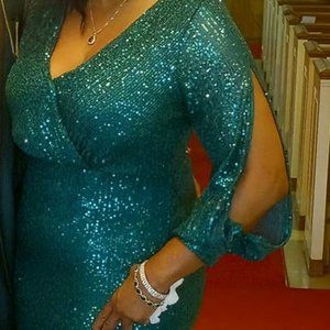 Women's Shinny Sequin Mermaid Evening Dress